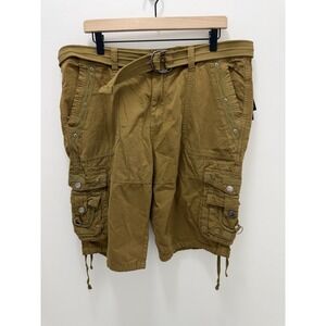 Xray Jeans Cargo Shorts Mens 36 British Khaki Utility Belted NWT Cotton Cargo